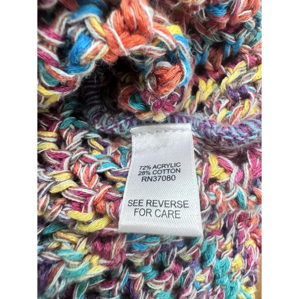 Cato Est 1948 Multicolor‎ Retro Y2K Knit One Shoulder Sweater Top Size Large